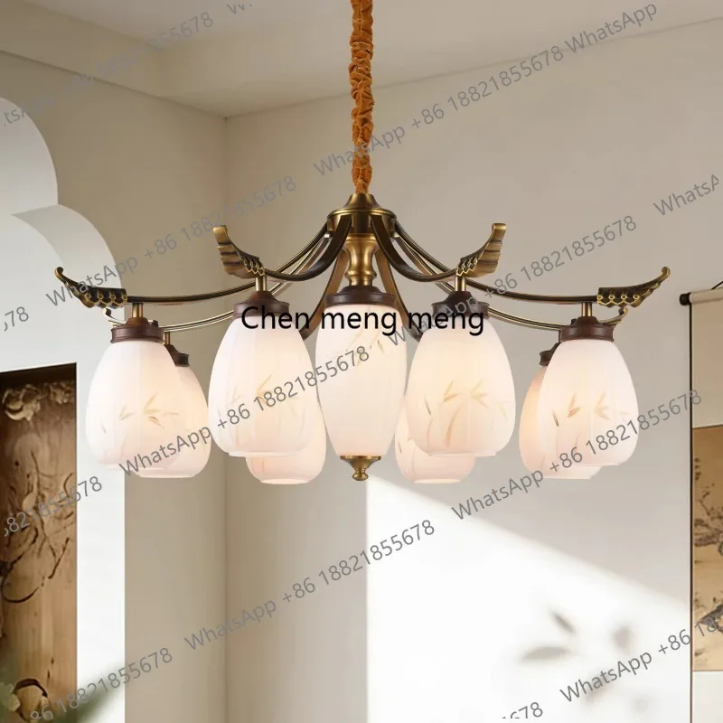 

Song-style aesthetic living room chandelier All-copper Chinese style New Chinese-style master bedroom dining room chandelier