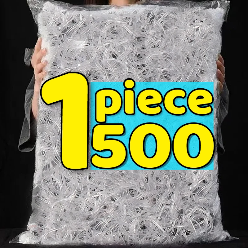 200-1500 sztuk dziewczyny jednorazowe opaski gumowe przezroczyste elastyczne opaski do włosów dzieci kucyk Holder krawaty z pałąkiem na głowę dziecięce akcesoria do włosów