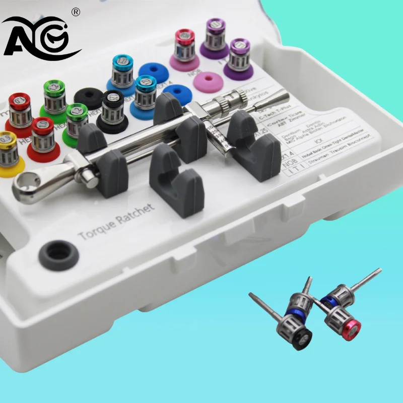 

1SET Dental Implant Torque Wrench Kit 10-70NCM -16Pcs Universal Ratchet Screwdriver for Abutment Fixing & Prosthetic Restoration