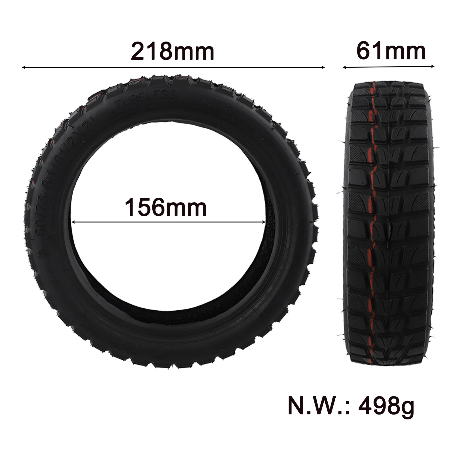 

8.5 Inch 8 1/2x2 Off-road Tubeless Tyre 50/75-6.1 Tire Replacement For Xiaomi M365/Pro Electric Scooter Accessories