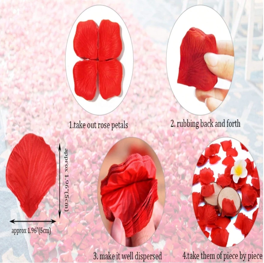 1000 قطعة من القماش غير المنسوج يحاكي بتلات الورد، وهو مناسب جدًا لعيد الحب وخاصة للحفلات الموصلة.