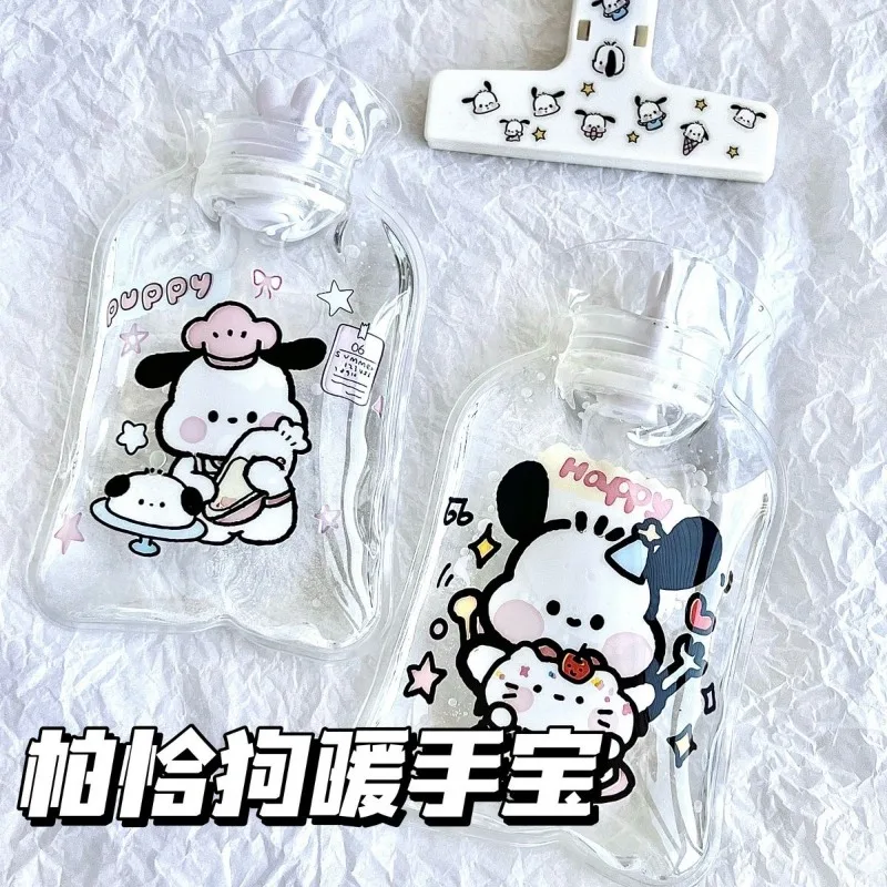 Autumn and winter cute Pochacco series water-filled hot water heating Sanrio student mini transparent portable hot water bottle