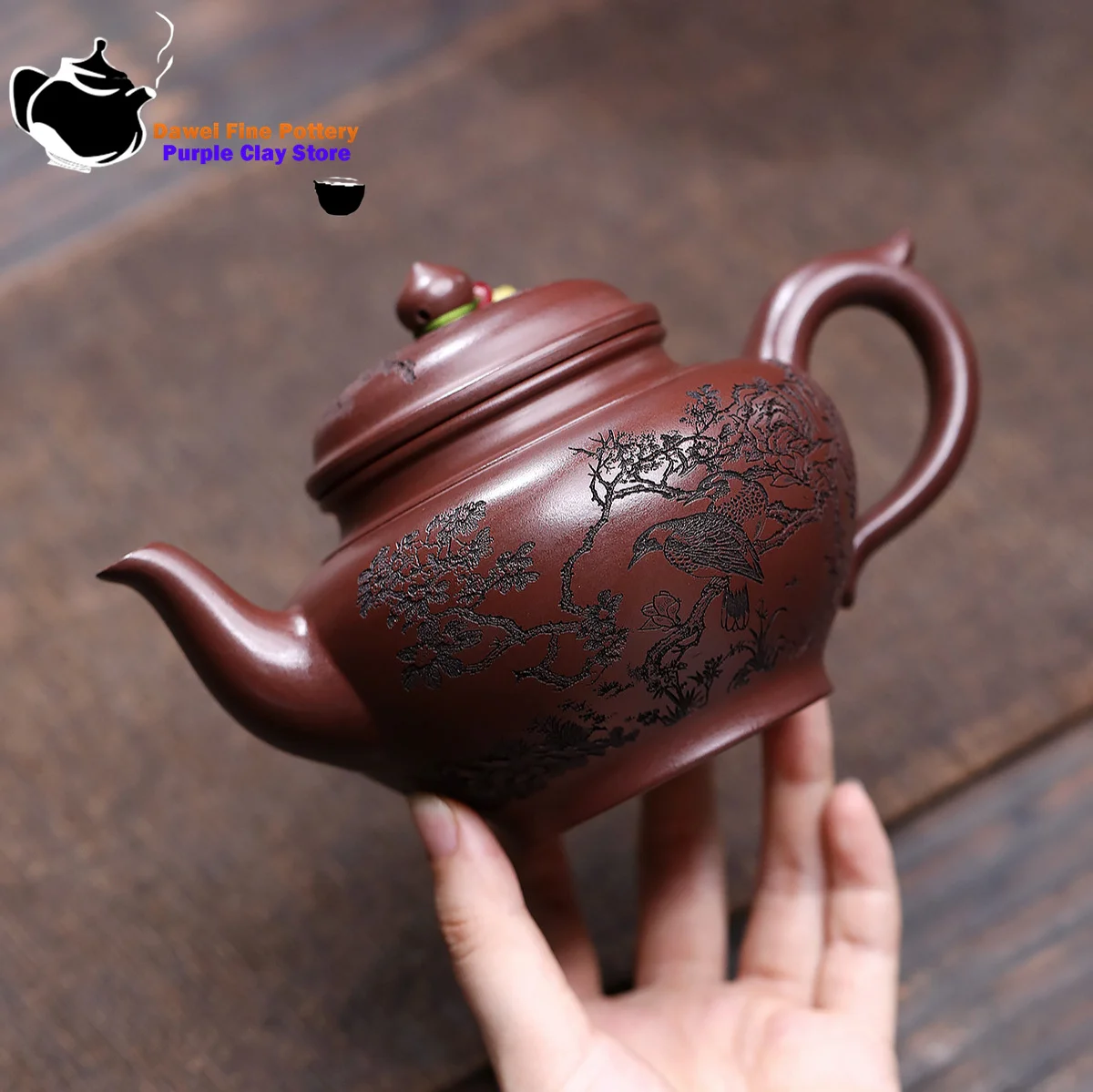 Yixing purple clay teapot, original ore, purple clay, cherry blossom teapot, Kung Fu tea set, Chinese teapot, health pot