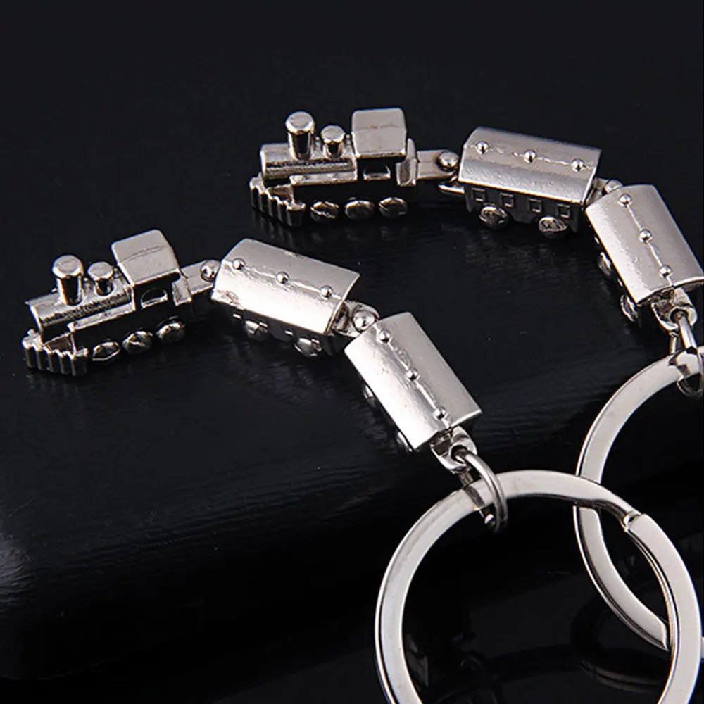 

1Pc Universal Car Accessories Fashion Metal Keychain Men Women Small Train Key Chain Party Gift Charm Key Ring Pendant Hooks