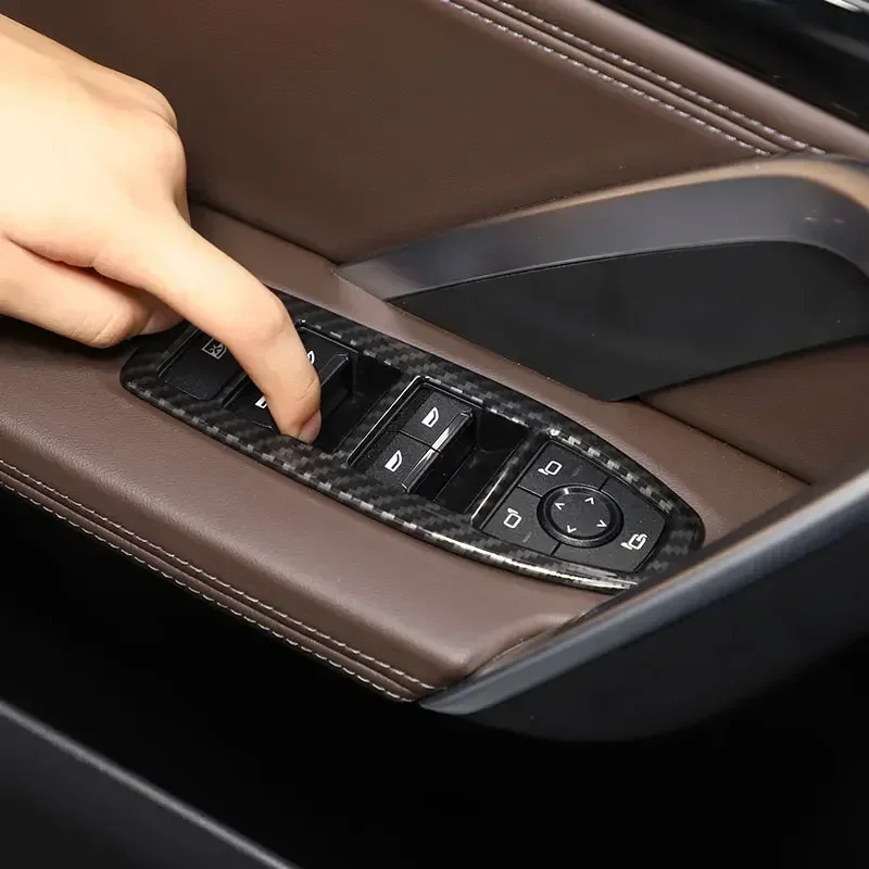 

ABS Carbon Fiber Car Gear Panel Cover Decorate Kit Interior Car Accessoires For BMW X1 IX1 U11 2023-2025