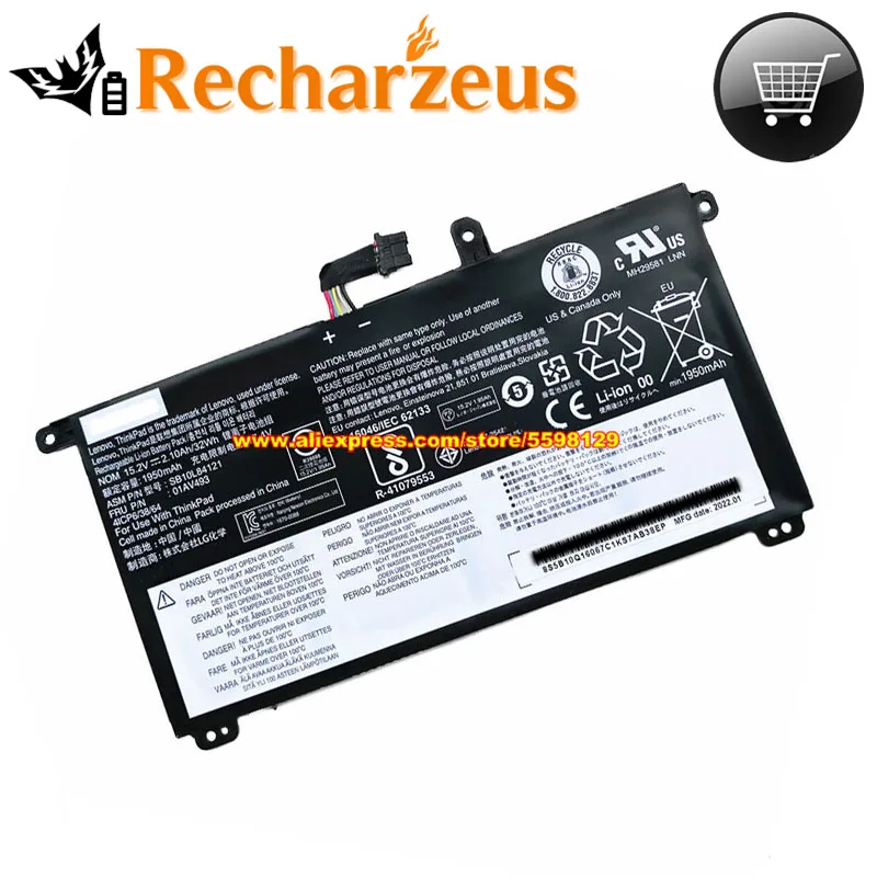 15.2V 32Wh 2100mAh Laptop Battery SB10L84121 01AV493 00UR892 For Lenovo ThinkPad P51 P52 P52s DHK T580 20LBA008CD 20LAS01H00