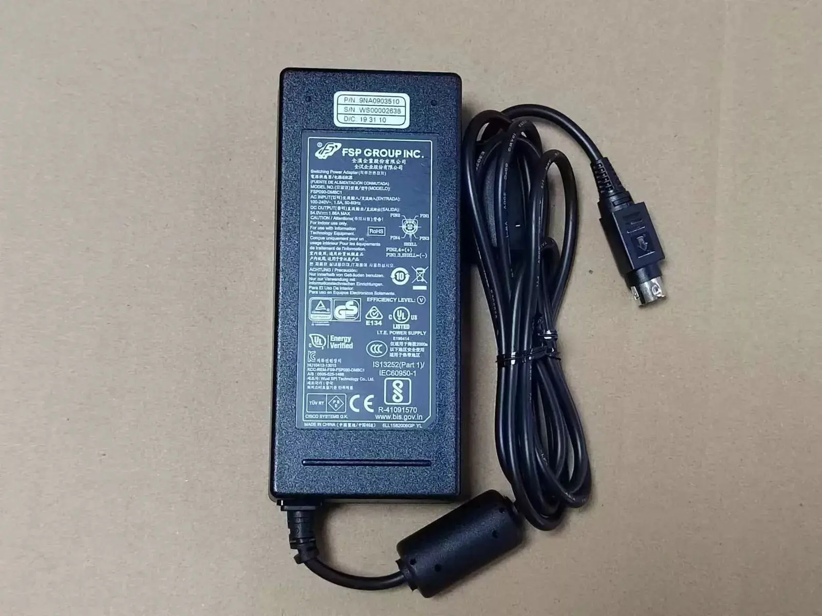 

4Pin 54V 1.66A Genuine FSP FSP090-DMBC1 9NA0903503 9NA0903501 FSP090-AWBN2 AC Power Adapter For Cisco SG200 SG300-10P GS1900-8HP