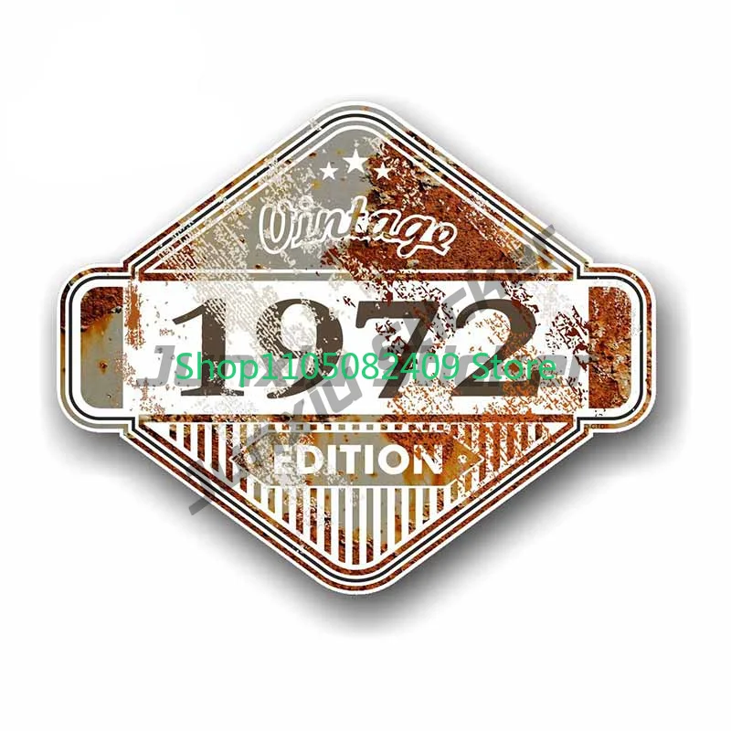 

Aged Vintage Edition Year 1972 Design Vinyl Car Sticker Helmet Fridge Car Styling Accessories Decal Vinyl Self-adhesive