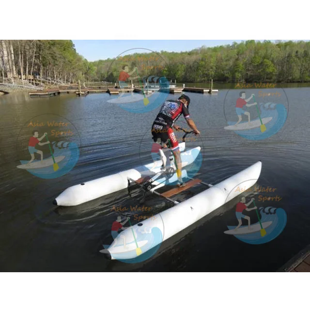 

Outdoor Alloy Water Pedal Bicycle , Water Play Equipment Floating Sea Water Bicycle Bike
