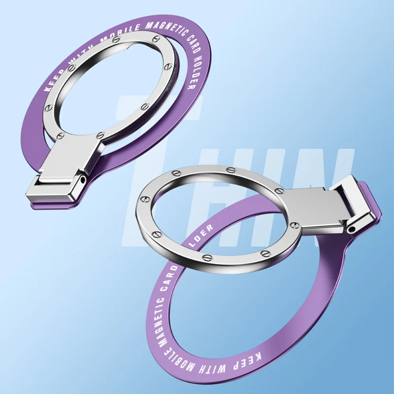 Ultra dünner Luxus faltbarer Schreibtisch Handy Ring halter kabelloses Laden Back sitcker Halterung Fall Zubehör für iPhone 12 13 – Detail 4