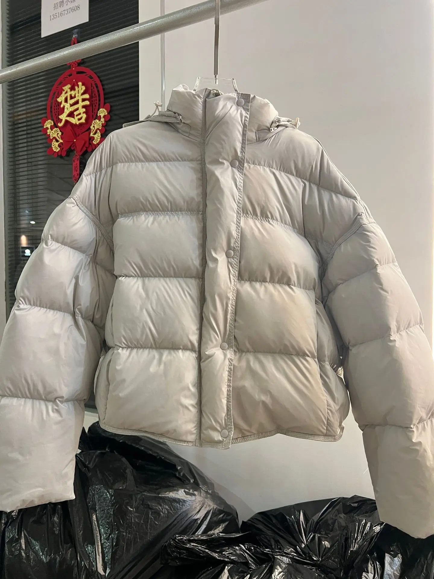 Korean Cropped Hooded Down Jacket for Women Winter Thickened White Duck Down Coats Woman Solid Color All Match Puffer Jackets