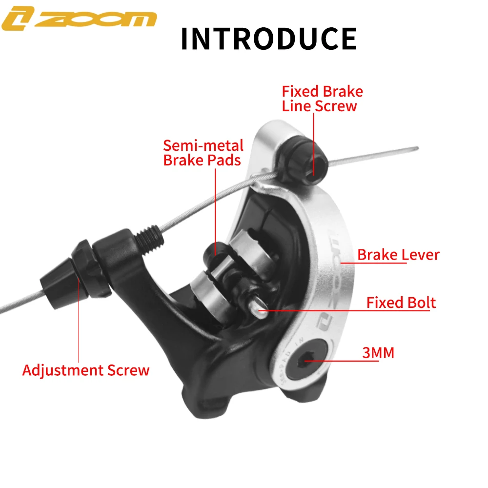 ZOOM HB700 Road Disc Brake Gravel Bike Mechanical disc Flat Mount Caliper Double Piston Bilateral Drive MD-C550 140 160mm