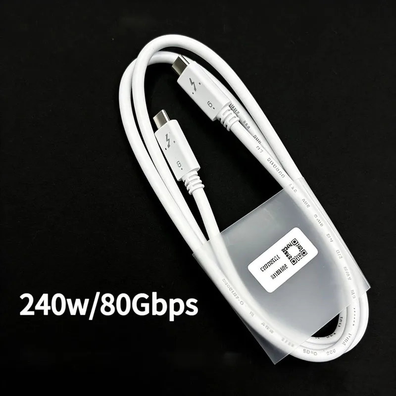 

3.2ft Cable for DELL Thunderbolt 5 Cable 80Gbps Type C to USBC 240W PD Fast Charging 8K60Hz Video Display Full Function Data