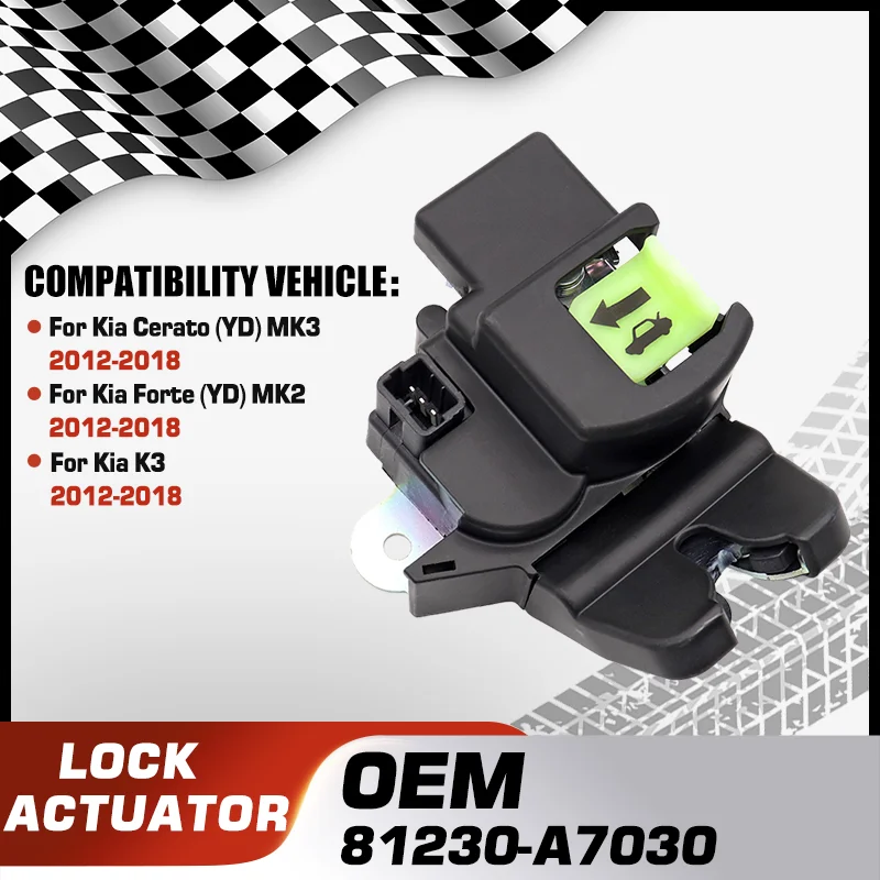 

Rear Trunk Lid Lock Latch Actuator For Kia Cerato YD MK3 Kia Forte YD MK2 Kia K3 2012 2013 2014 2015 2016 2017 2018 81230-A7030