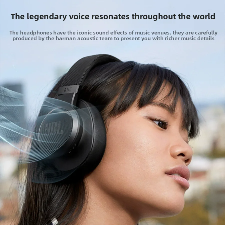 حقيقية JBL LIVE660NC فوق الأذن سماعات بلوتوث نشط إلغاء الضوضاء دعوة 40 مللي متر السائقين 50H بطارية المحيطة Aware Talkthru