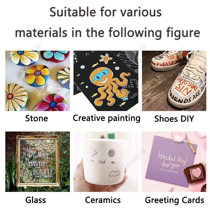 قلم فرشاة أكريليك 12/60 لون قلم تحديد ذو طرف ناعم لمستلزمات فنية من الزجاج الصخري أدوات مكتبية للأطفال مستلزمات مكتبية مدرسية #4