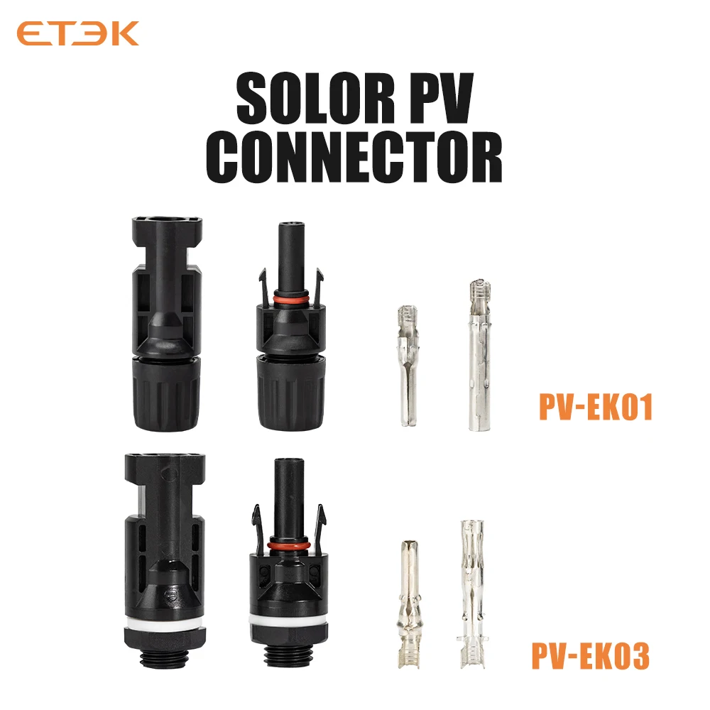 ETEK Solar PV Connectors 1000V DC for Solar Panels and PV Systems Solar Connectors