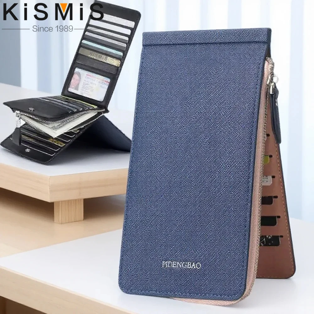 

Винтажный органайзер-кошелек для 26 карт: держатель для кредитных карт, удостоверений личности и наличных, портативный аксессуар для путешествий