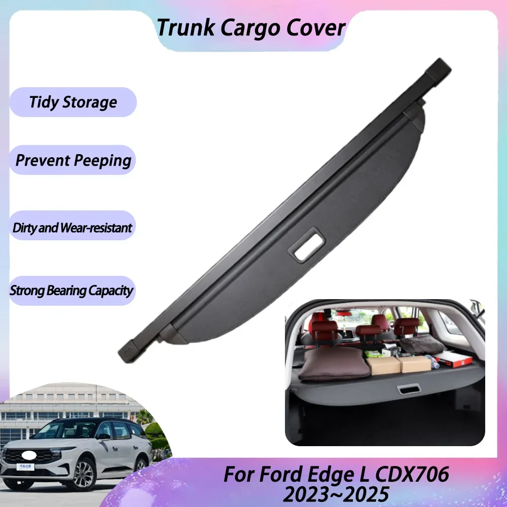 

For Ford Edge L CDX706 2023 2024 2025 Trunk Curtain Cargo Shading Curtains Covers Luggage Partition Anti-peep Tray Accessories