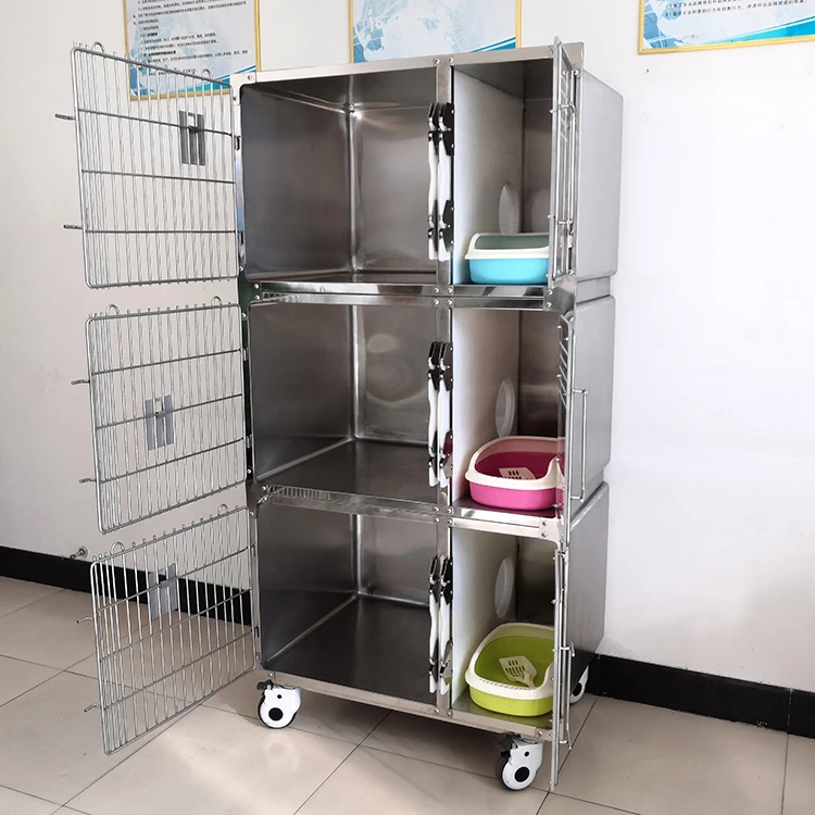 Picture 5: Cat Boarding Cages for Pet Grooming Salon Pet Hospital Stainless Steel Veterinary Cage