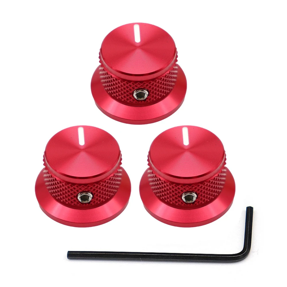 3 Stück/4 Stück Gitarrenknöpfe, Aluminium-Potentiometerknöpfe, Top-Hut-Knöpfe, Steuerknopf für Gitarre/Bass/AMPS/Vorverstärker mit Anzeige