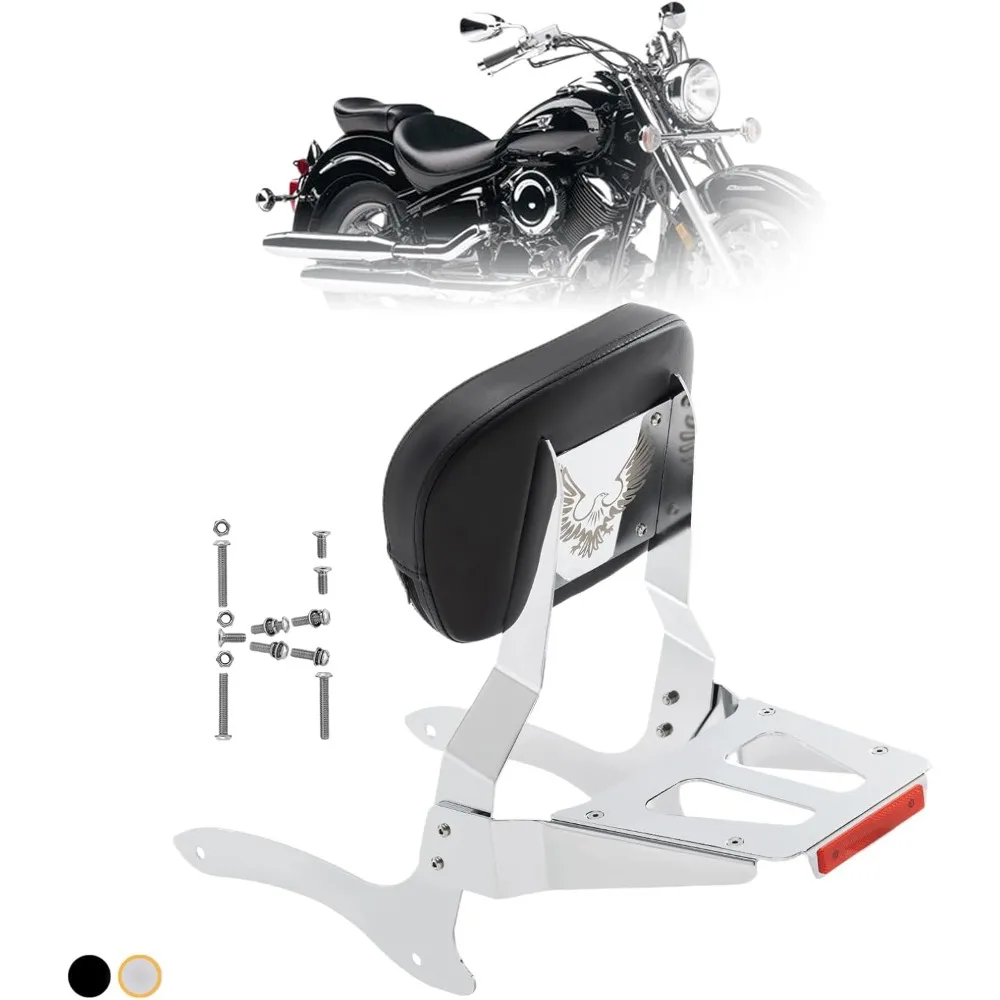 

Багажник Powersports Sissy Bar со спинкой для Yamaha Vstar 1100 XVS 1100 Classic Custom от 1998 до 2016 г. (серебристый, без укрытия)