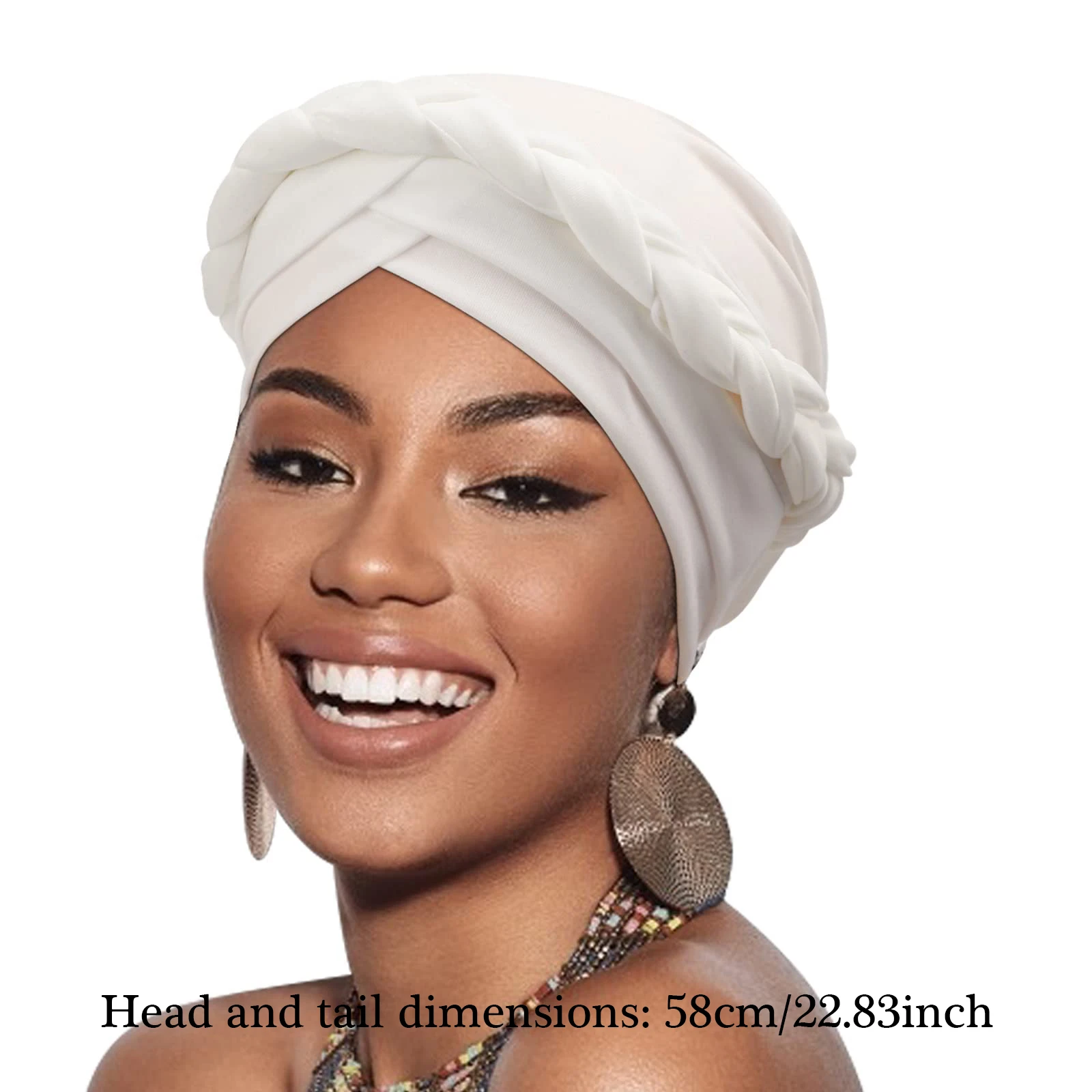 Muslim Hijab Turban Pre-Tied Twisted Hat Thread African Head Wraps for Black Women Chemo Cancer Cap Braid Hair Cover