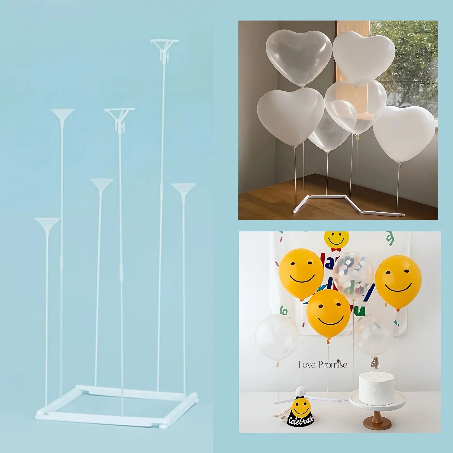 Nouveau support pliable en plastique pour ballons, ballon en film d'aluminium, support de décoration de table pour ballons en latex, fête en plein air, loisirs