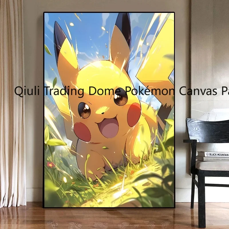 Pokemon Pikachu Leinwand drucke modulare Malerei Dekoration Gemälde moderne Wohnzimmer Cartoon Charakter Bild Wand Wohnkultur