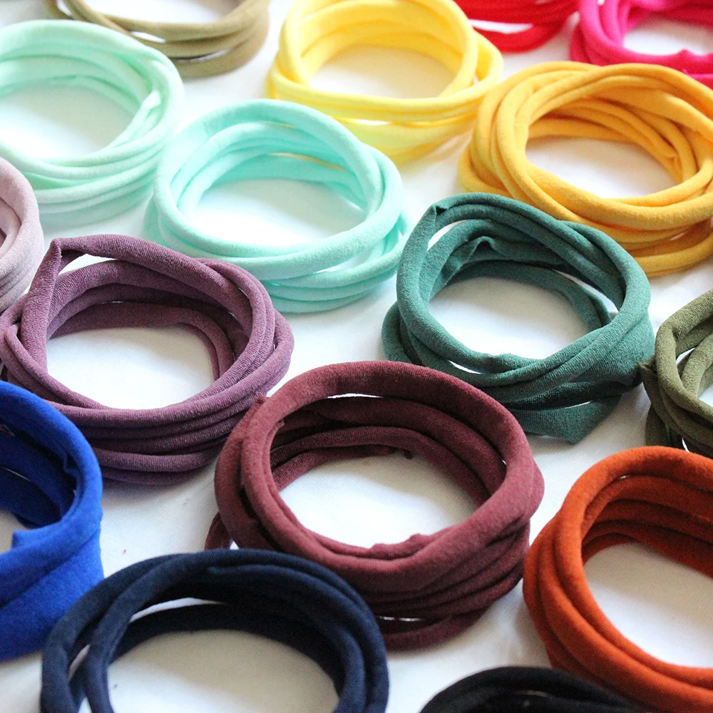 120pcs/lot 33 Colors 2.5cm Nylon Headband For Baby Girl DIY Hair Accessories Elastic HairBand Kids Children Fashion Headwear