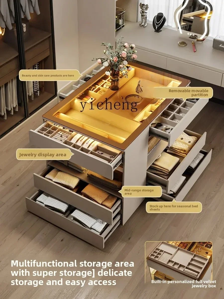 r9.2-Double-Sided Chest of Drawers Jewelry Display Cabinet Cloakroom Center Table Home Room Storage Cabinet