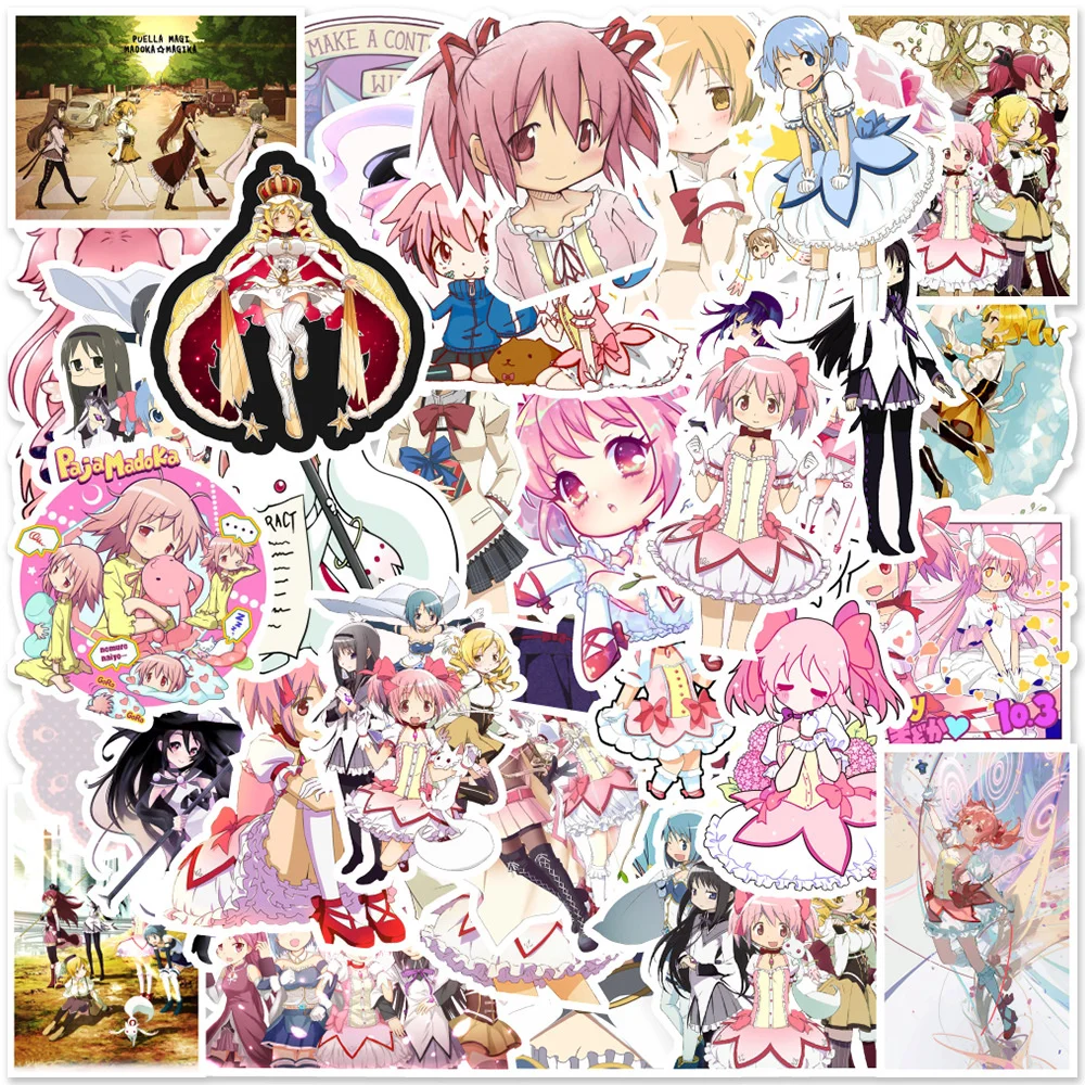 10/30/50PCS Japanese Anime Magical Girl Madoka Cute Sticker for Luggage Laptop IPad Gift Journal Waterproof Sticker Wholesale