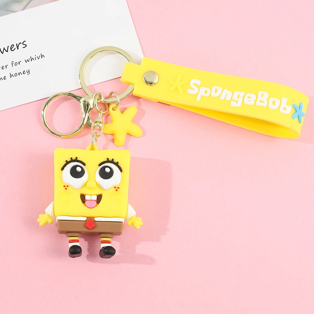 Süßer SpongeBob Cartoon-Schlüsselanhänger, Niedlicher Charakter-Taschenanhänger, Schönes Urlaubsgeschenk