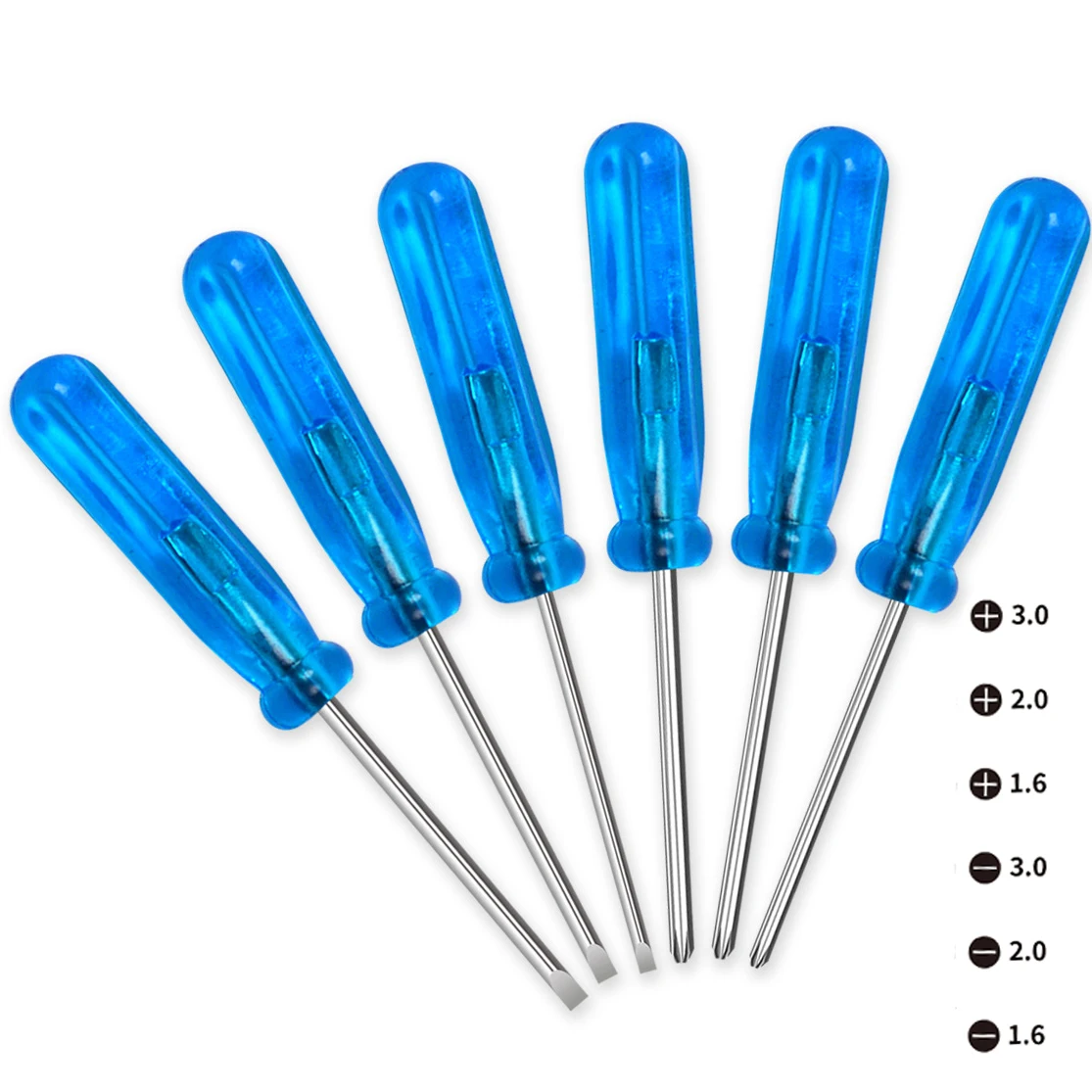 6-Piece mini Screwdriver Set for Toy Repair and Craft Projects - Includes 2mm micro Flathead and Phillips Screwdrivers