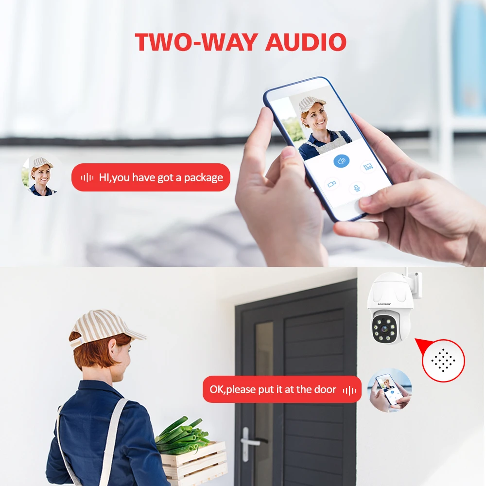 Outdoor Wifi IP Camera HD 4MP Full Metal Case Human Auto Tracking 4X Digital Zoom 2-Way Audio PTZ Surveillance Security Camera