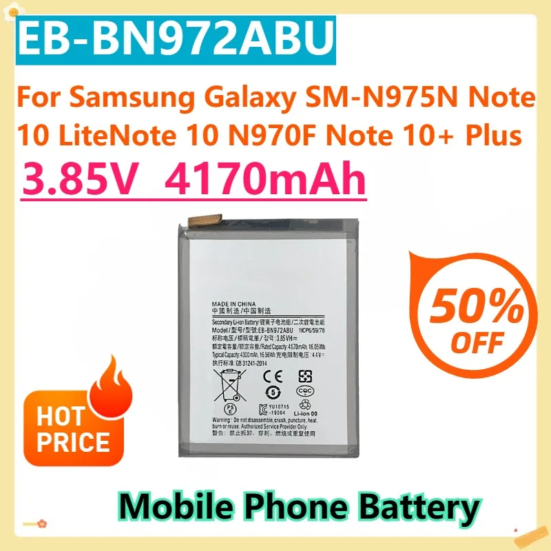 

Для Samsung Galaxy Note 10 Lite Note 10 N970F Note 10 + Plus 3,85 В 4170 мАч EB-BN970ABU EB-BN972ABU EB-BN770ABY Сменный аккумулятор