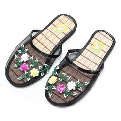 2024 New Women's Summer Footwear Flip Flops Slippers Home Flat Flower Print Woman Slides Female Mesh Women's Casual Shoes Ladies