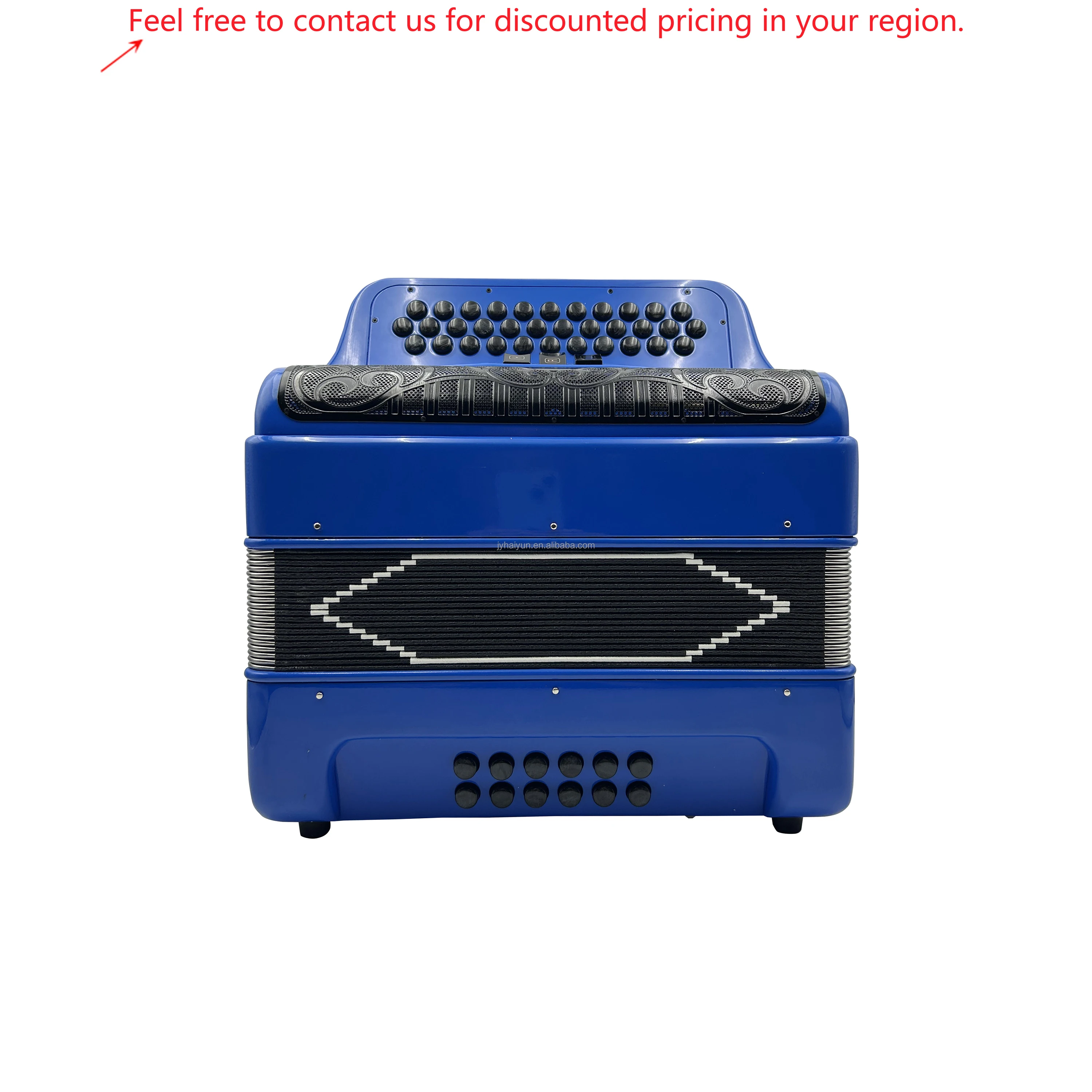 

SEASOUND Professional OEM Musical Accordion Acordeon 34 Buttons 12 Bass 3 Registers Light Blue Black Grill And Buttons-JB3412C