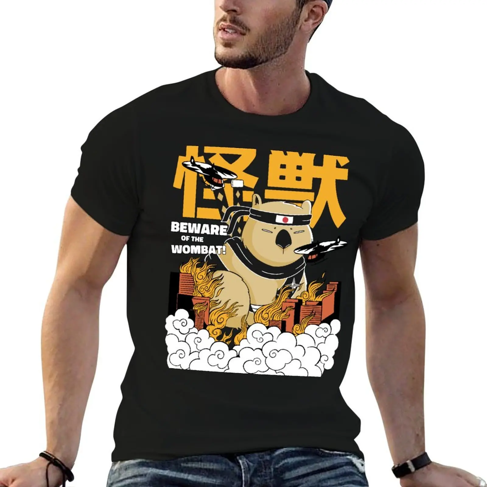 Cute Australian Wombat Japanese Aesthetics T-Shirt anime t shirts Personalized t-shirt luxury clothes men