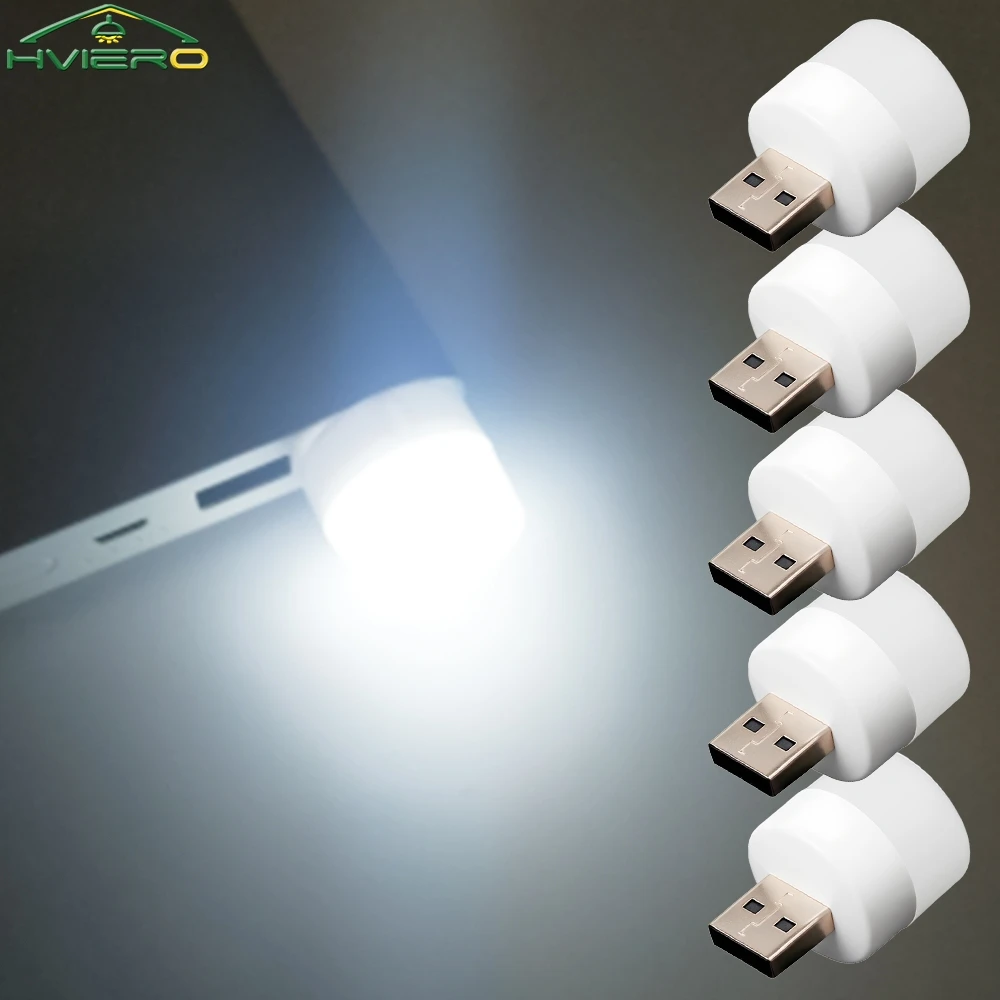 

1/2/3/5/10Pcs USB LED Plug Lamp Super Bright Eye Protection Bulbs USB Book Lights Computer Mobile Power Charging LED Night Light