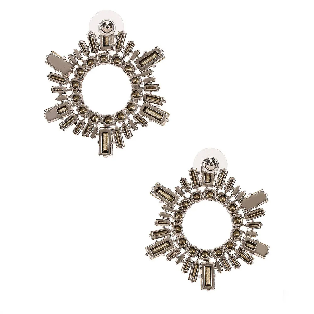 Luxury Rhinestone Hollow Gear Earrings for Women Retro High-end  Irregular Earrings Designer Earrings Party Accessories