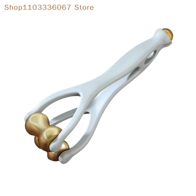 [H]Finger Massage Dual-Row Roller Brass Roller Design Easy Use Relieve Finger Fatigue Promote Blood Portable Finger Massage Tool