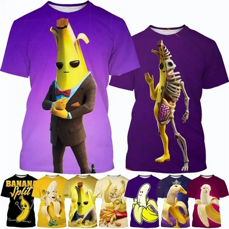 Funny Banana 3D Print T-shirt New Fashion Fruit Design Unisex Personalized Hip-hop Casual Short Sleeve Tops Tees New Kids Shirt