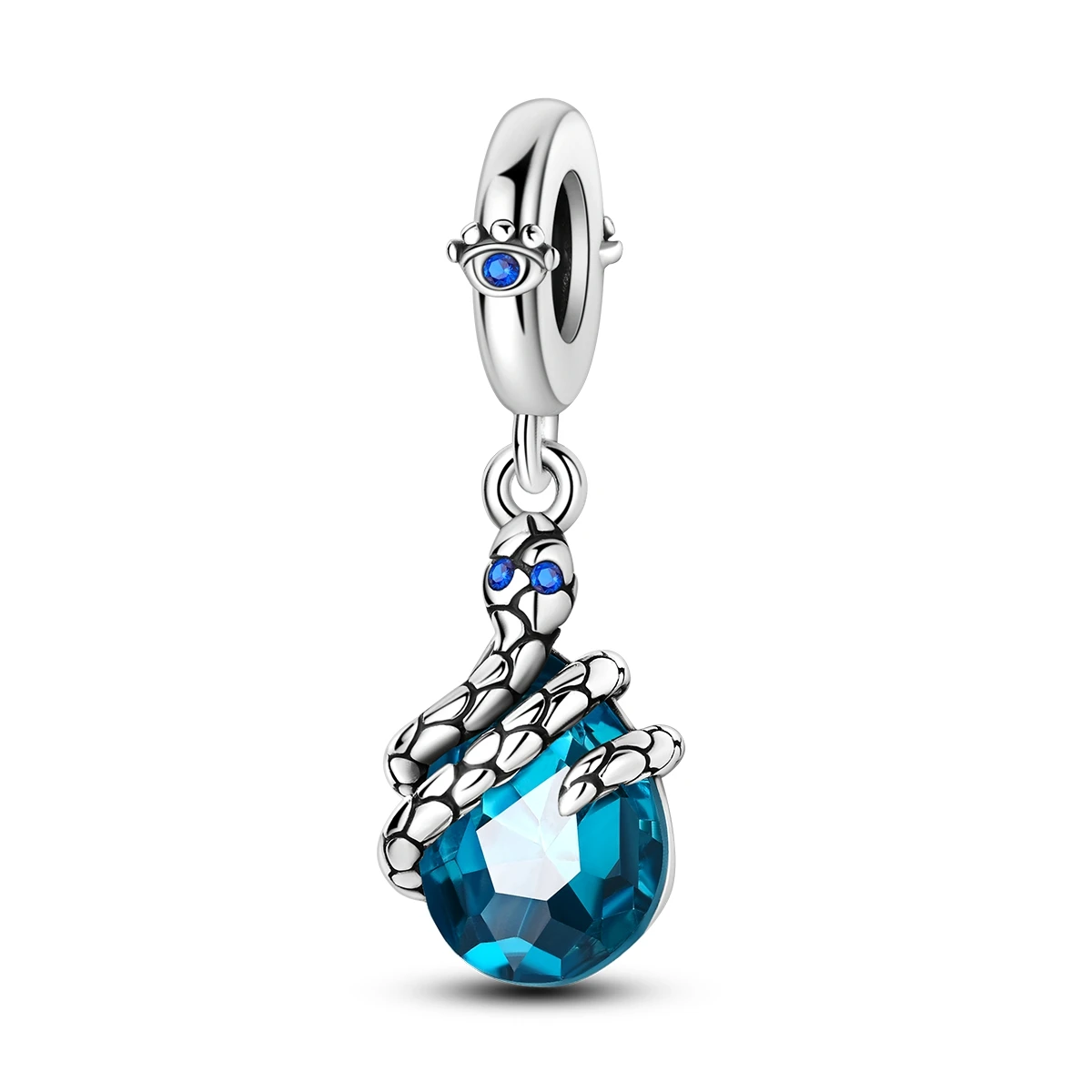Charms Original 925er Silber, blaue Perlen, passend für Armband-Anhänger, DIY für Damen, edler Schmuck