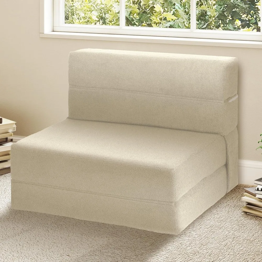 Sofá cama futón de espuma viscoelástica, colchón de suelo convertible con respaldo, cómoda silla para salas de estar