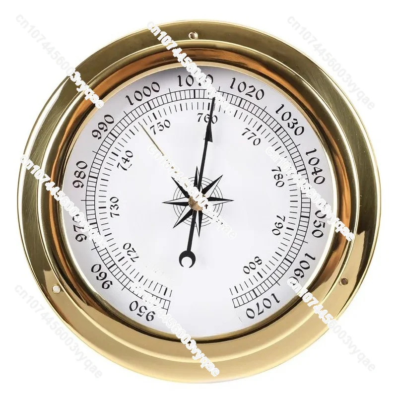 145Mm Copper Shell Marine Barometer Atmospheric Pressure Gauge Thermohygrometer Clock Set 6-piece