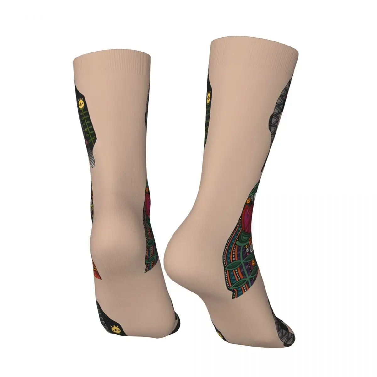 Retro Great Dane Love Beige Men's compression Socks Unisex Street Style Pattern Printed Novelty Crew Sock