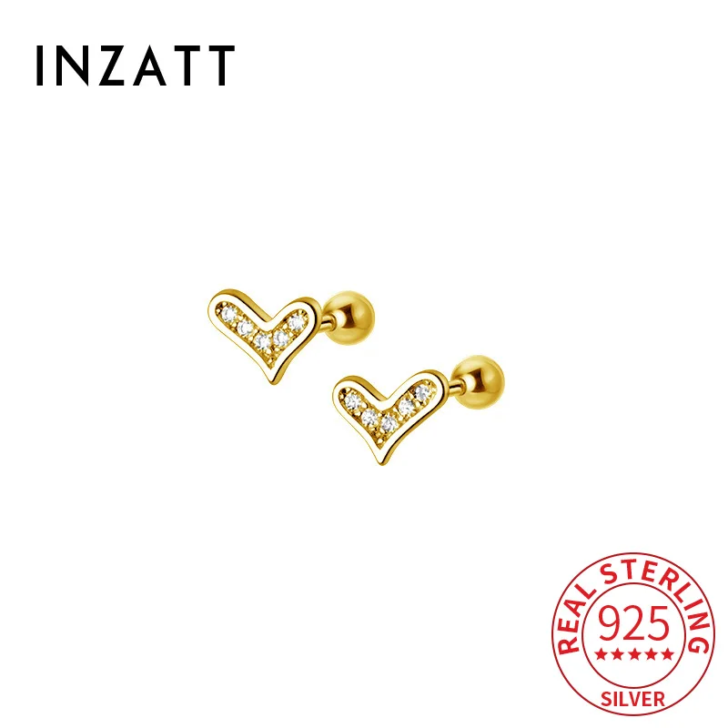 INZATT-Mini Boucles d'Oreilles en Argent Sterling 925 pour Femme, Accessoires de Bijoux Fins Classiques de ix