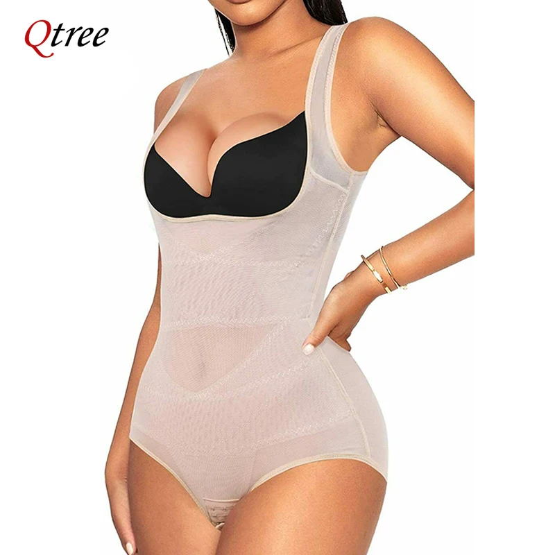 Qtree Fajas Reductoras Women Body Shaper Butt Lifter Shapewear Bodysuit Corset Slimming Underwear Waist Trainer Trimmer Briefs