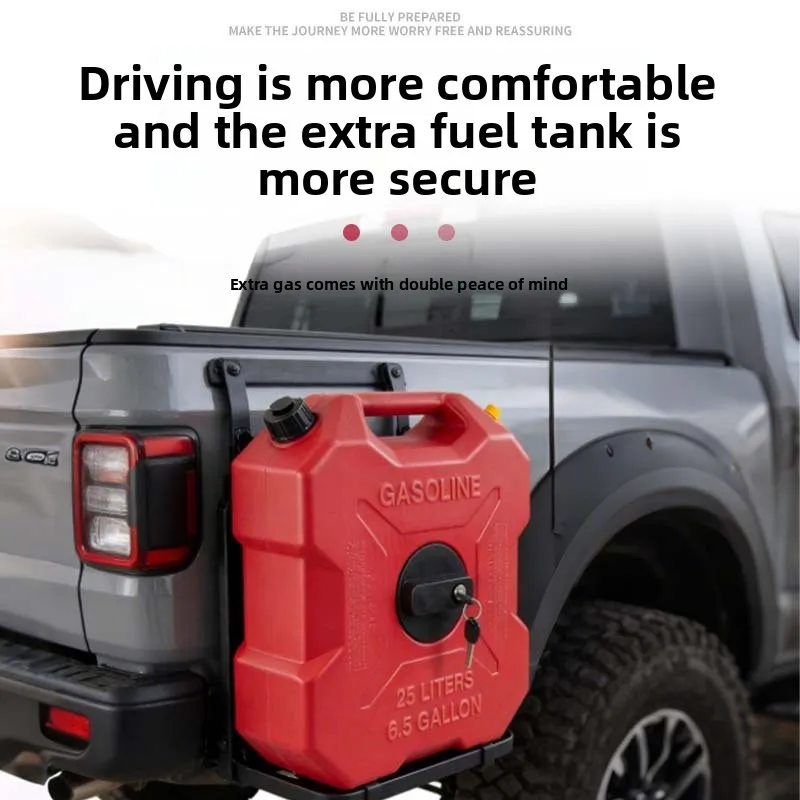 25L Portable Plastic Fuel Can Anti-static  Container Car Off-road Spare Petrol Tank for Vehicle